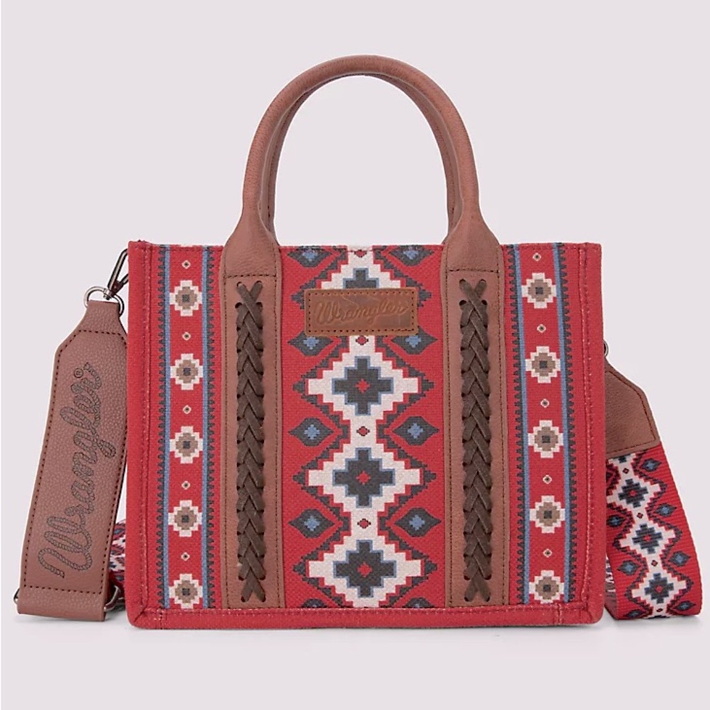 Wrangler Southwestern Print Cross Body Canvas Mini Tote
